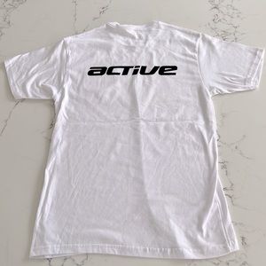 ACTIVE RIDE SHOP Men’s T-shirt White Logo Tee Size S NWT